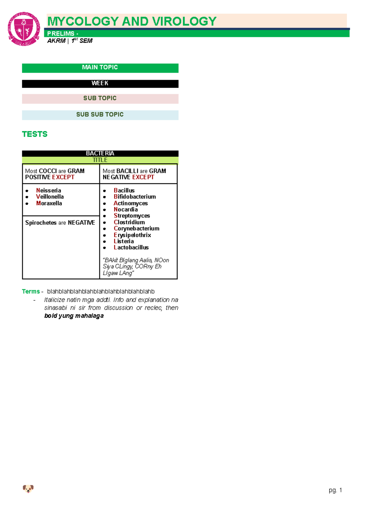 Mycoviro introduction - PRELIMS - AKRM | 1st SEM MAIN TOPIC WEEK SUB ...