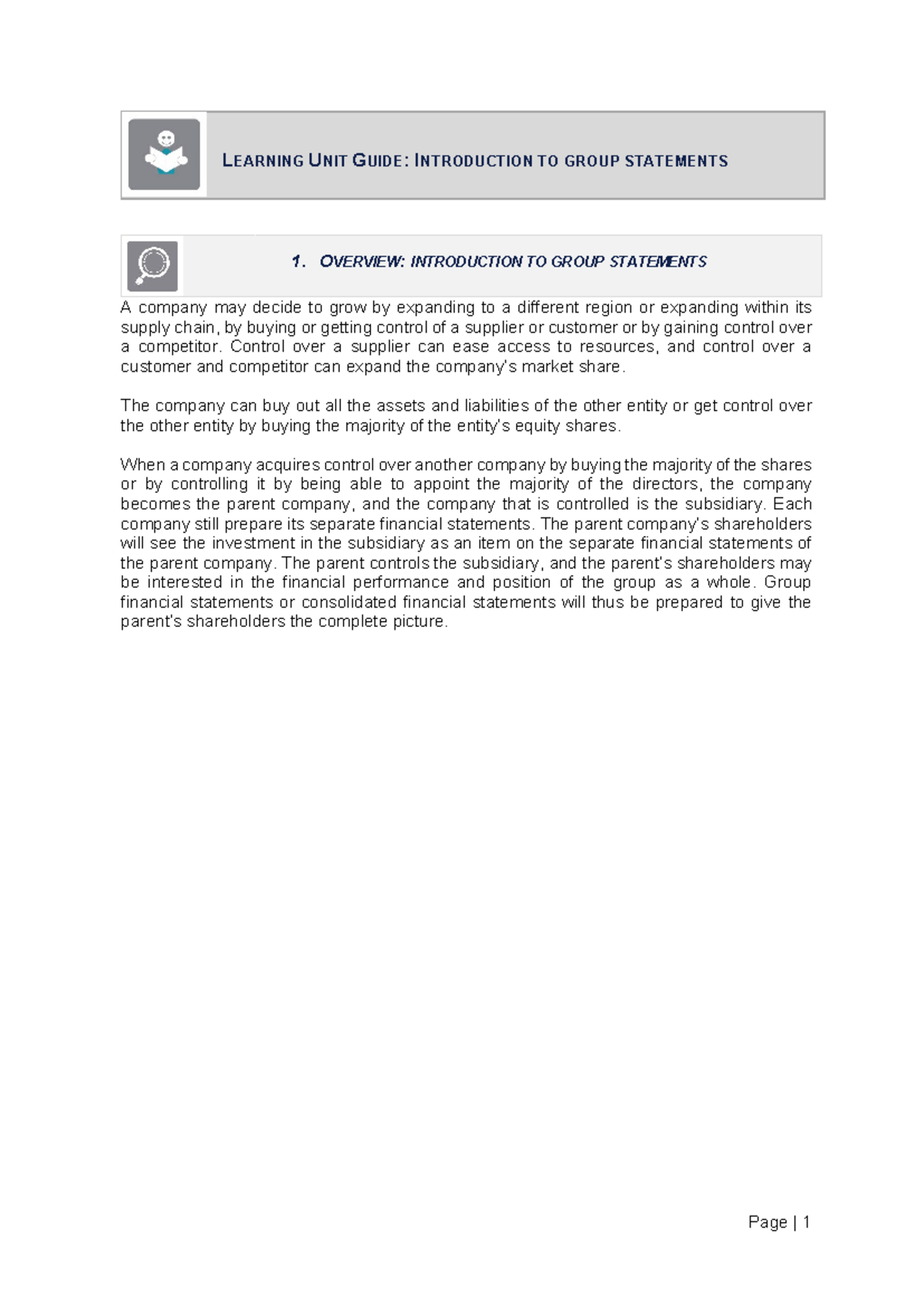 Module Guide: Introduction to Group Statements (Part A) 2025 - Studocu