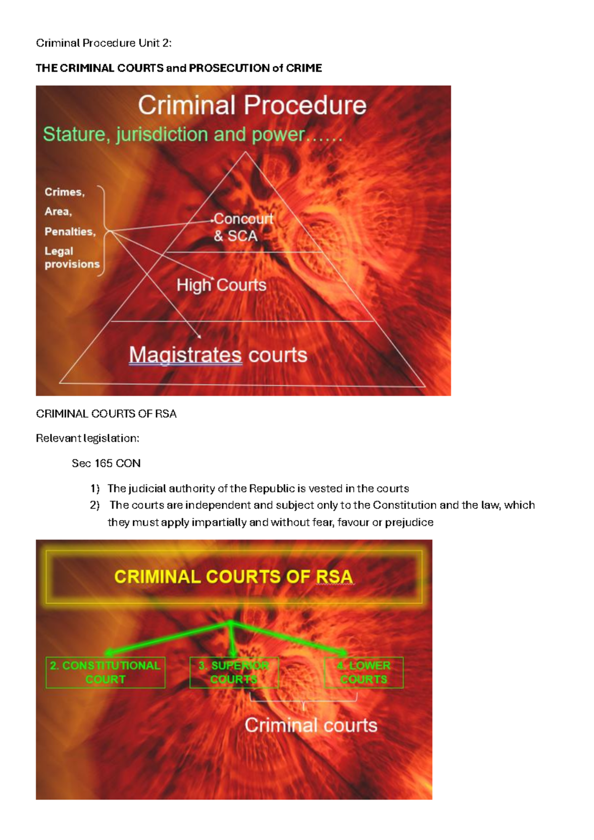 Criminal Procedure Unit 2: Overview of Criminal Courts & Prosecution ...