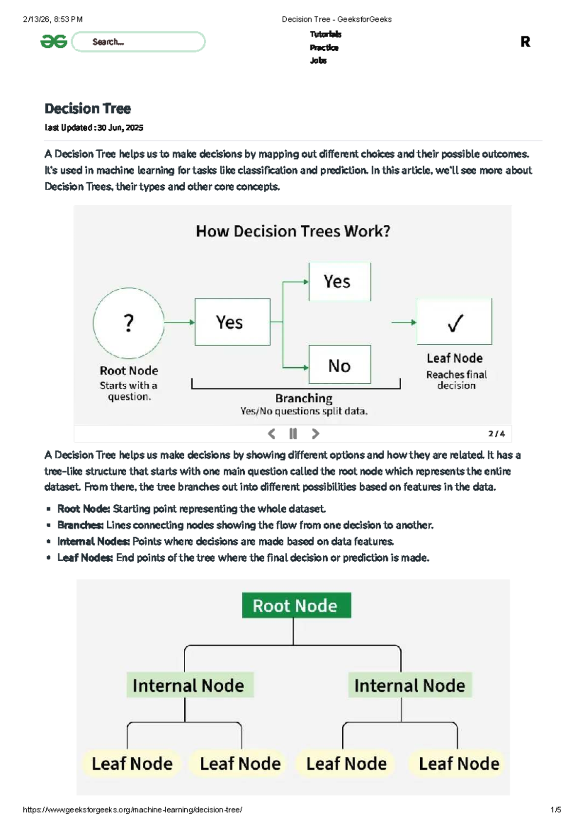 Decision Tree Lecture Notes for Software Engineering (CS101) - Studocu