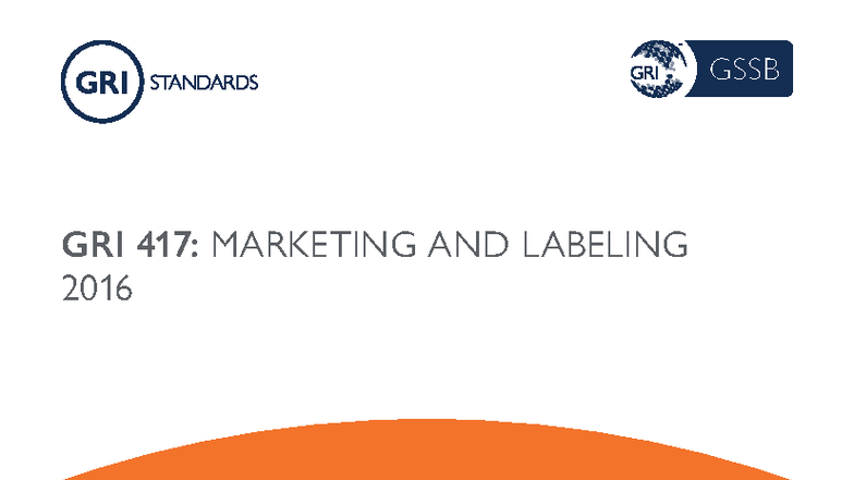GRI 417: Marketing and Labeling Standards Overview and Requirements ...
