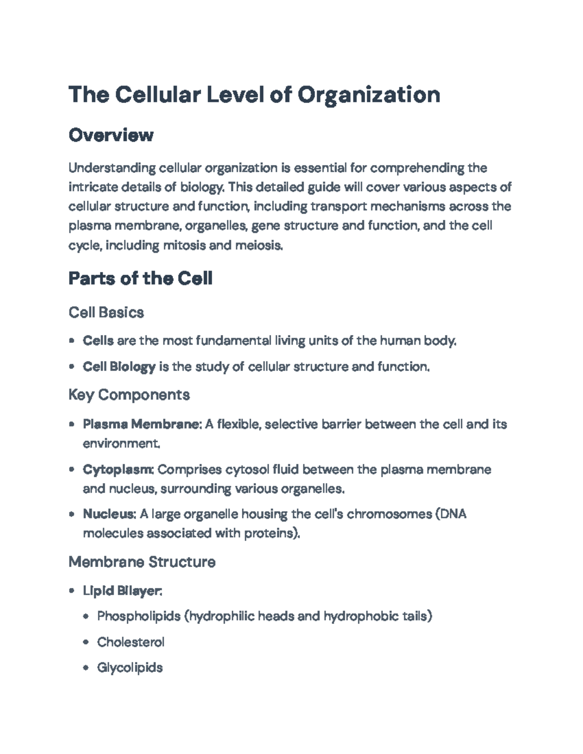 Cellular Organization and Function: A Comprehensive Biology Guide - The ...