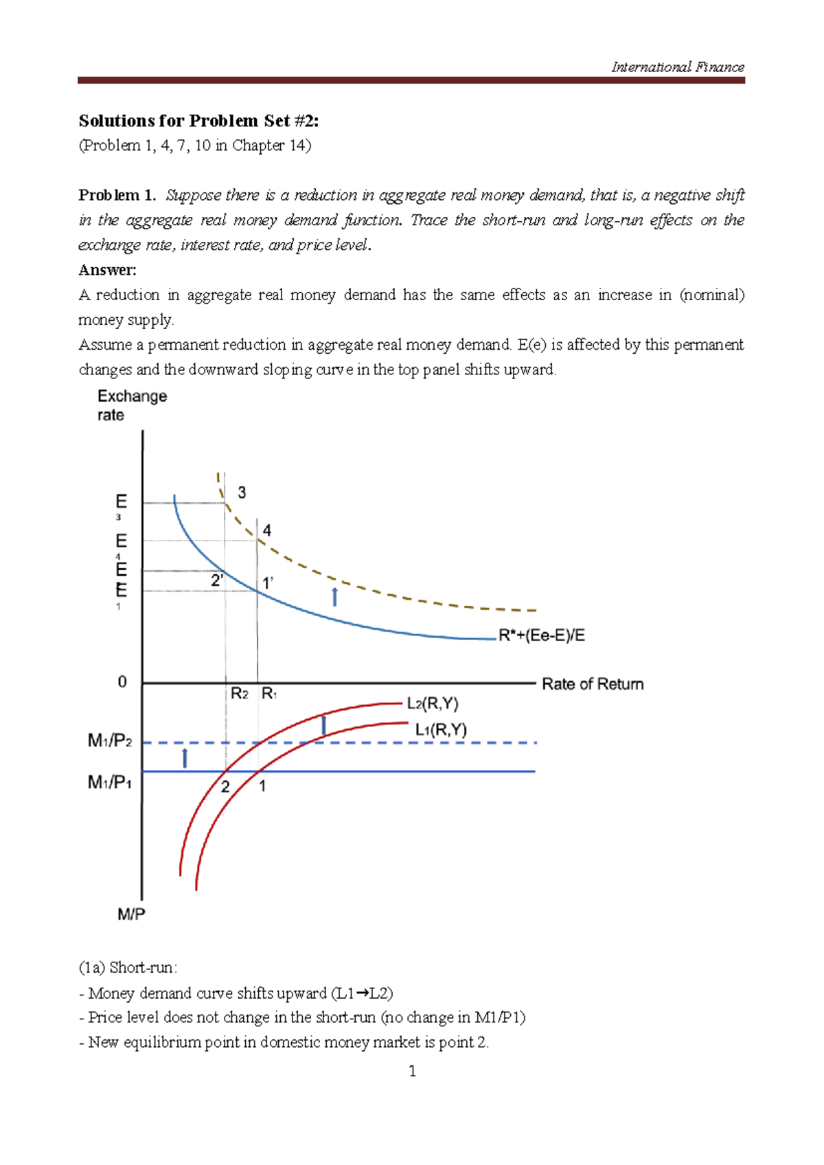 Week 5 Solutions for Problem Set #2 in Econ 101: Exchange Rate Dynamics ...
