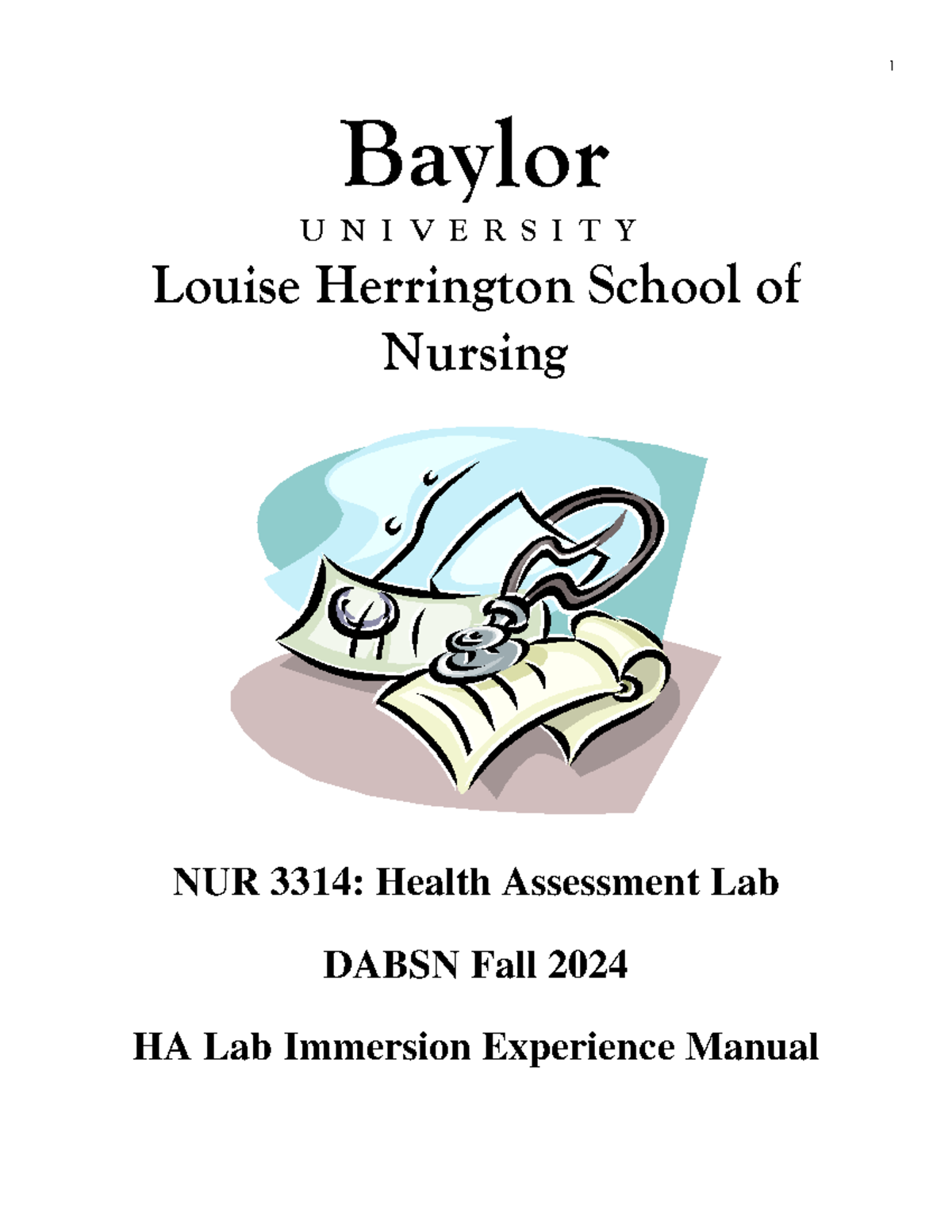 NUR 3314 HA Lab Manual for DABSN Fall 2024 - Revision 08292024 - Studocu