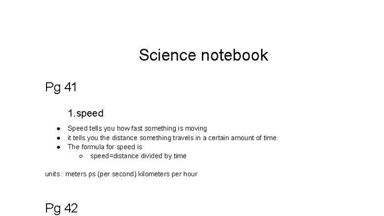 Science Notebook: Speed, Distance, and Time Formulas - Studocu