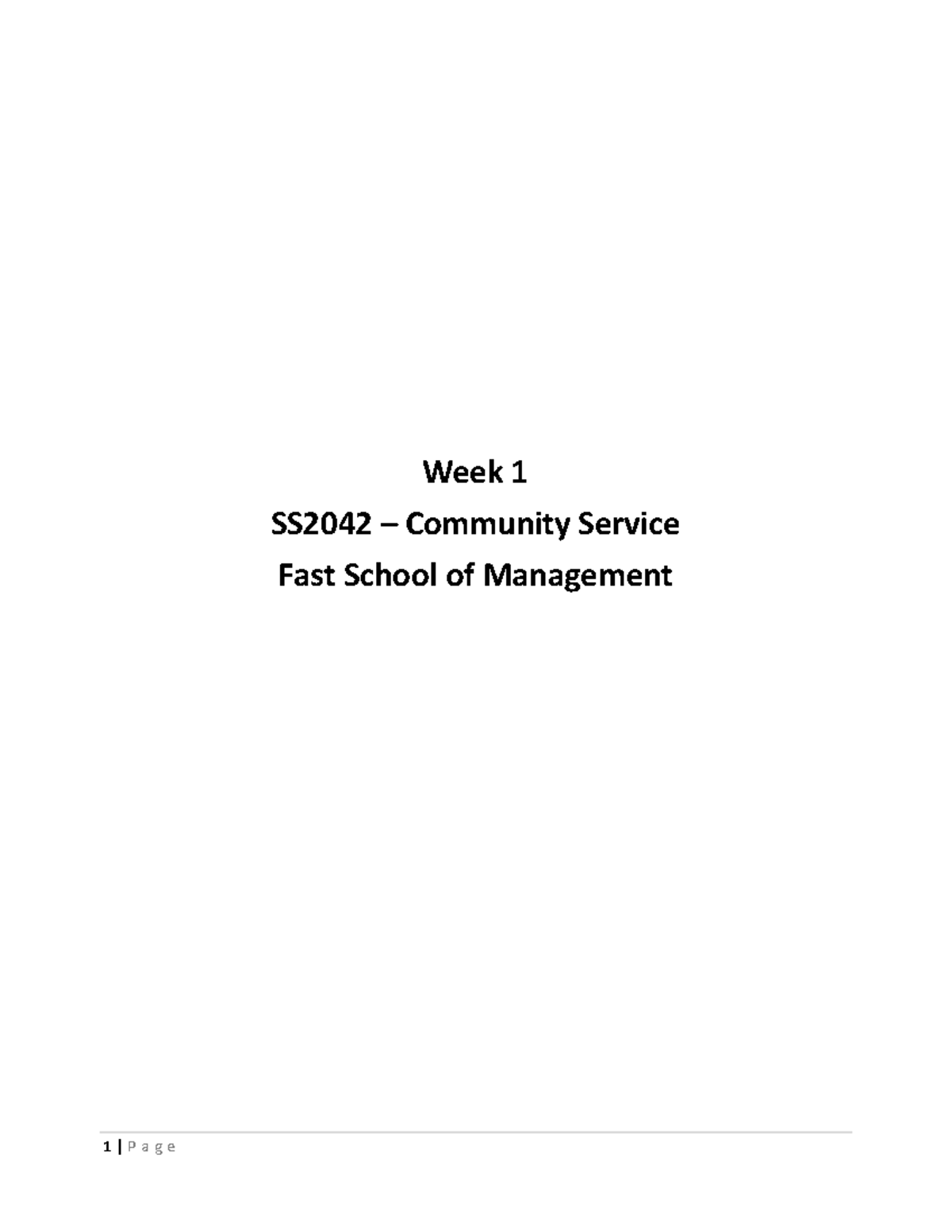 Week1-Benifits of Community-Service - Week 1 SS2042 – Community Service ...