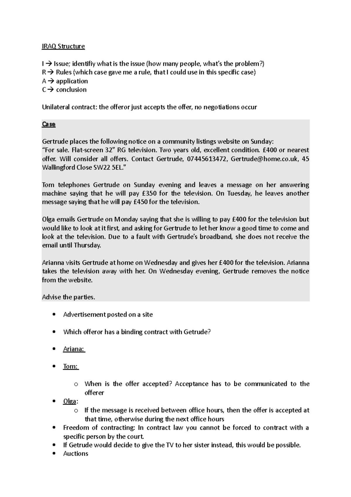 Lecture notes 2 - IRAQ Structure I Issue; identifiy what is the issue ...