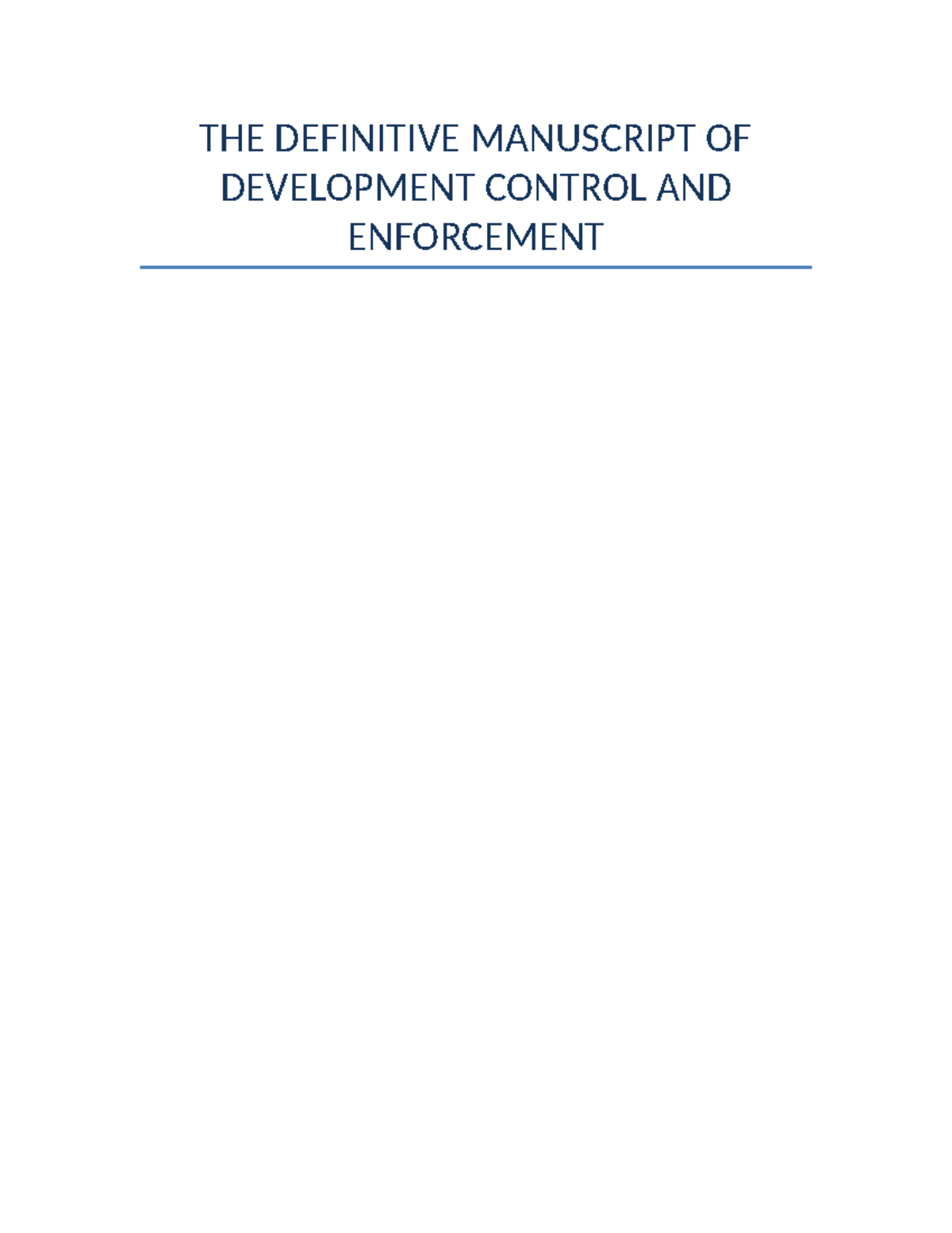 Exhaustive Development Control Manuscript: Appreciative Inquiry & Urban ...