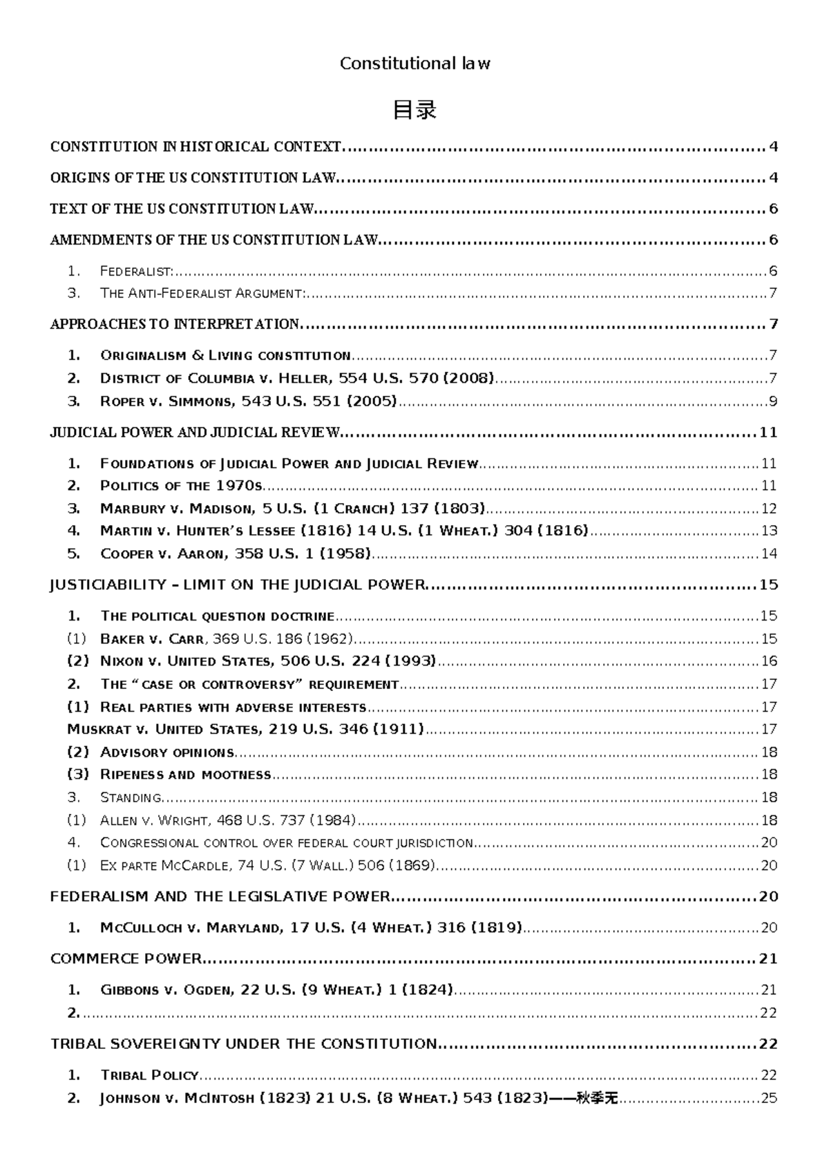 Constitutional Law 1 - Comprehensive Outline and Key Cases - Studocu