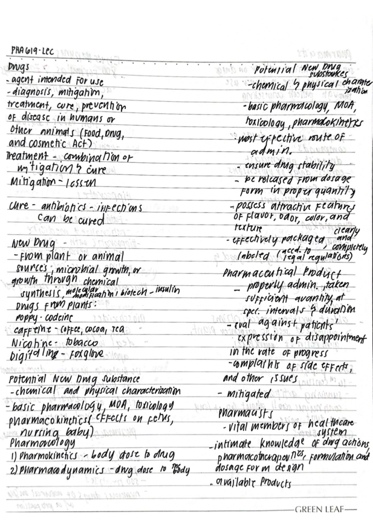 PHA619 LEC - Chapter 1 - Lecture notes - Drugs potential New Drug ...