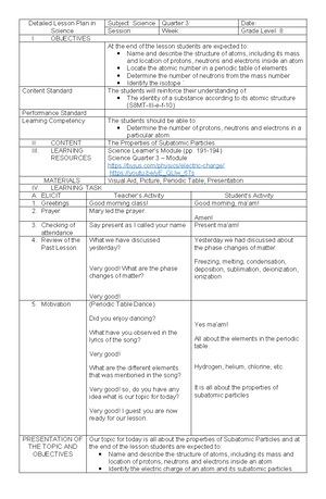 Lesson 4 - Detailed Lesson Plan in Science Subject: Science Quarter: 3 ...