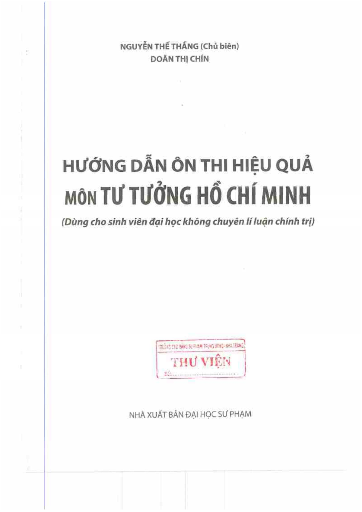 HƯỚNG DẪN ÔN THI HIỆU QUẢ MÔN TƯ TƯỞNG HỒ CHÍ MINH (TTHCM) - Document Preview