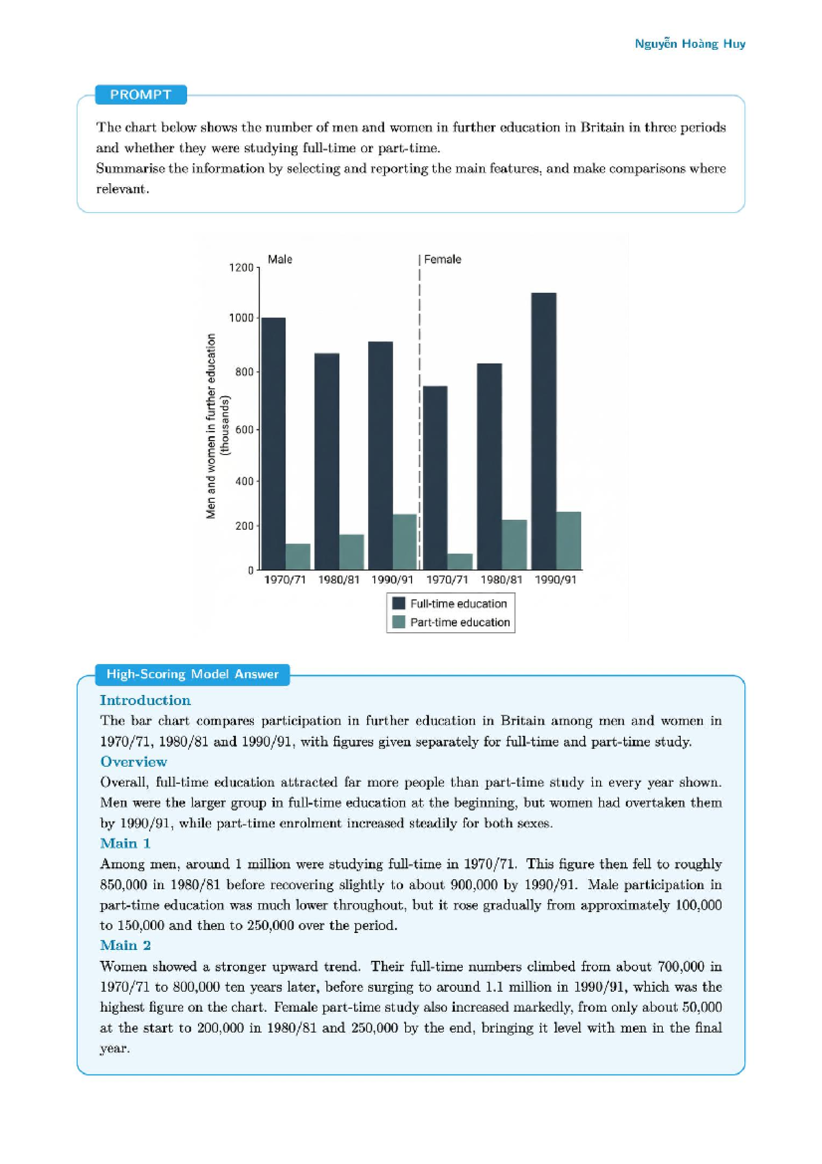 IELTS Writing Task 1: Analyzing Graphs and Charts - Studocu