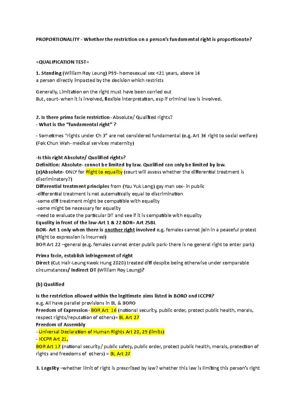 Flowchart - Justification Test - PROPORTIONALITY - Whether the ...