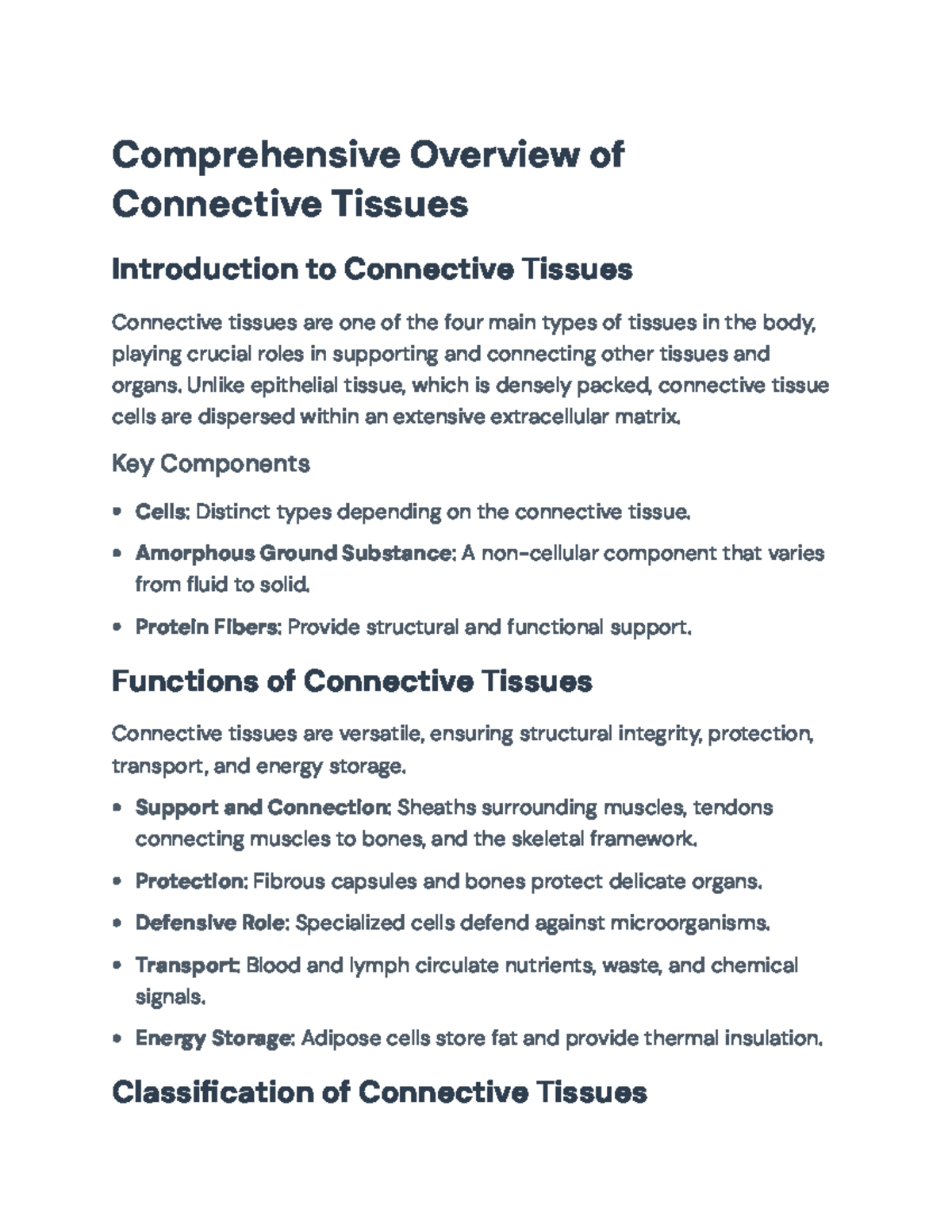 Comprehensive Guide to Connective Tissues: Types and Functions ...