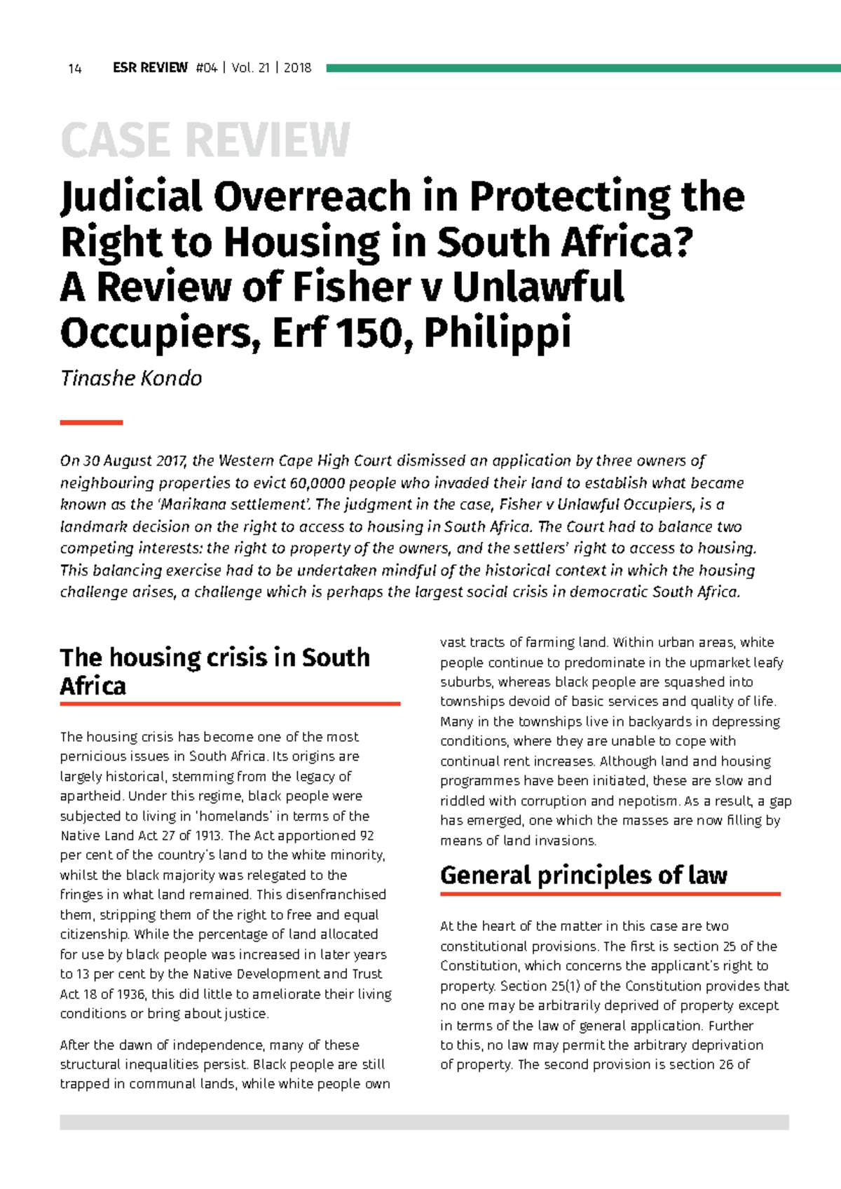 Case Review: Judicial Overreach and Housing Rights in Fisher v Unlawful ...
