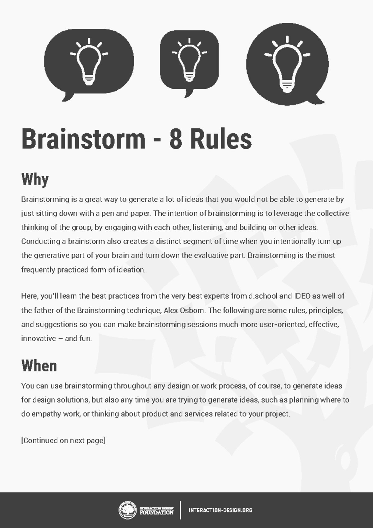 Brainstorming Best Practices: 8 Rules for ME46115 - Studeersnel