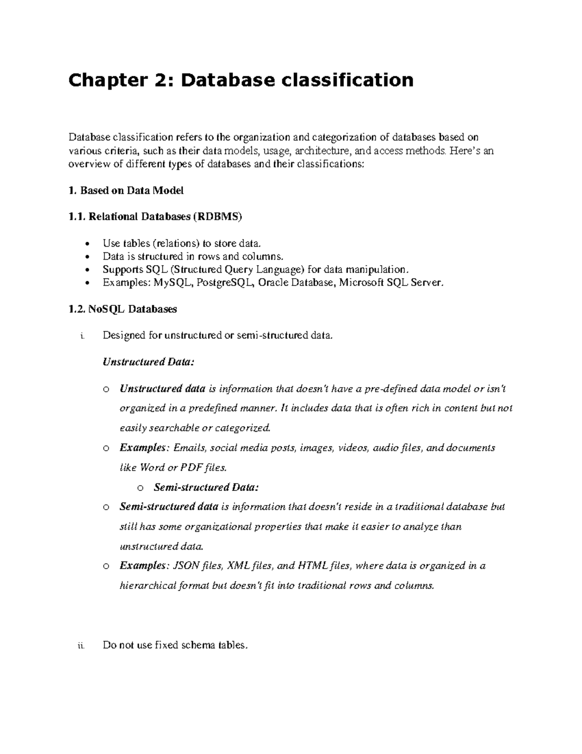 Database System Tutorial 2: Understanding Database Classifications ...