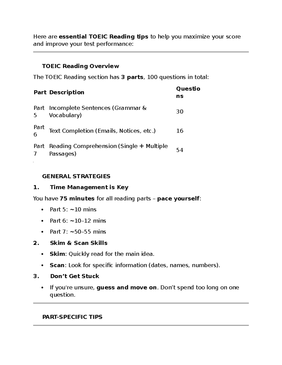 TOEIC Reading Tips: Maximize Your Score with Essential Strategies 