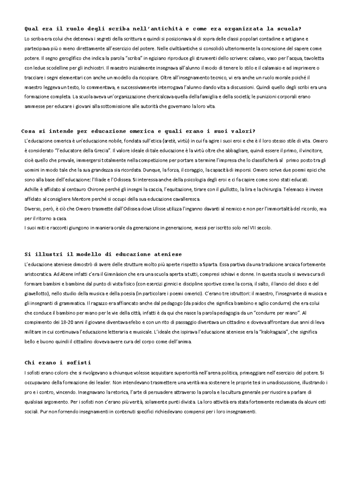 Storia della Pedagogia: Ruolo degli Scribi e Modelli Educativi Antichi ...