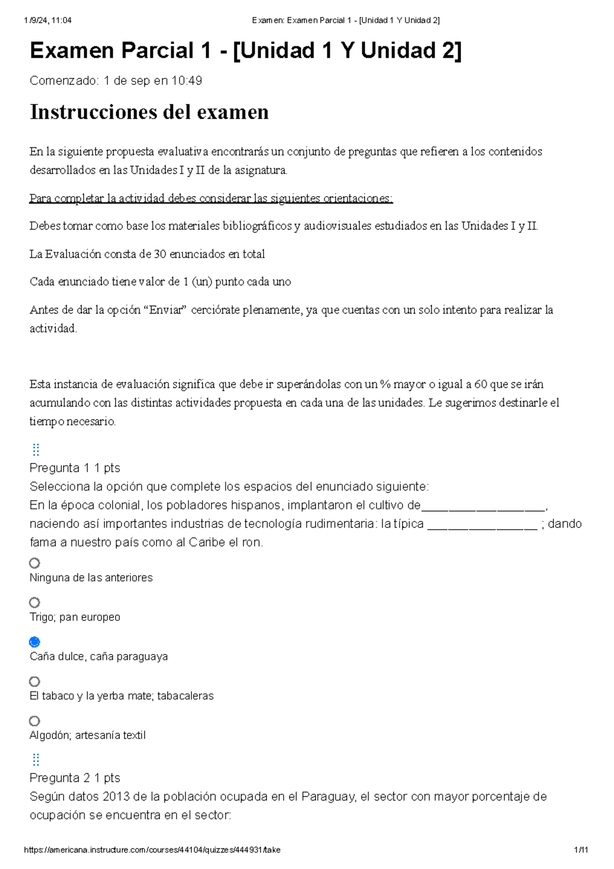 Examen Parcial 1: Contenidos de Unidad 1 y 2 - Studocu