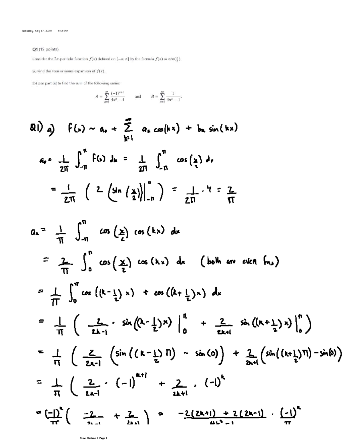 Assignment 1 - A1 Answers - MATH 277 - Saturday, May 17, 2025 5:15 PM ...