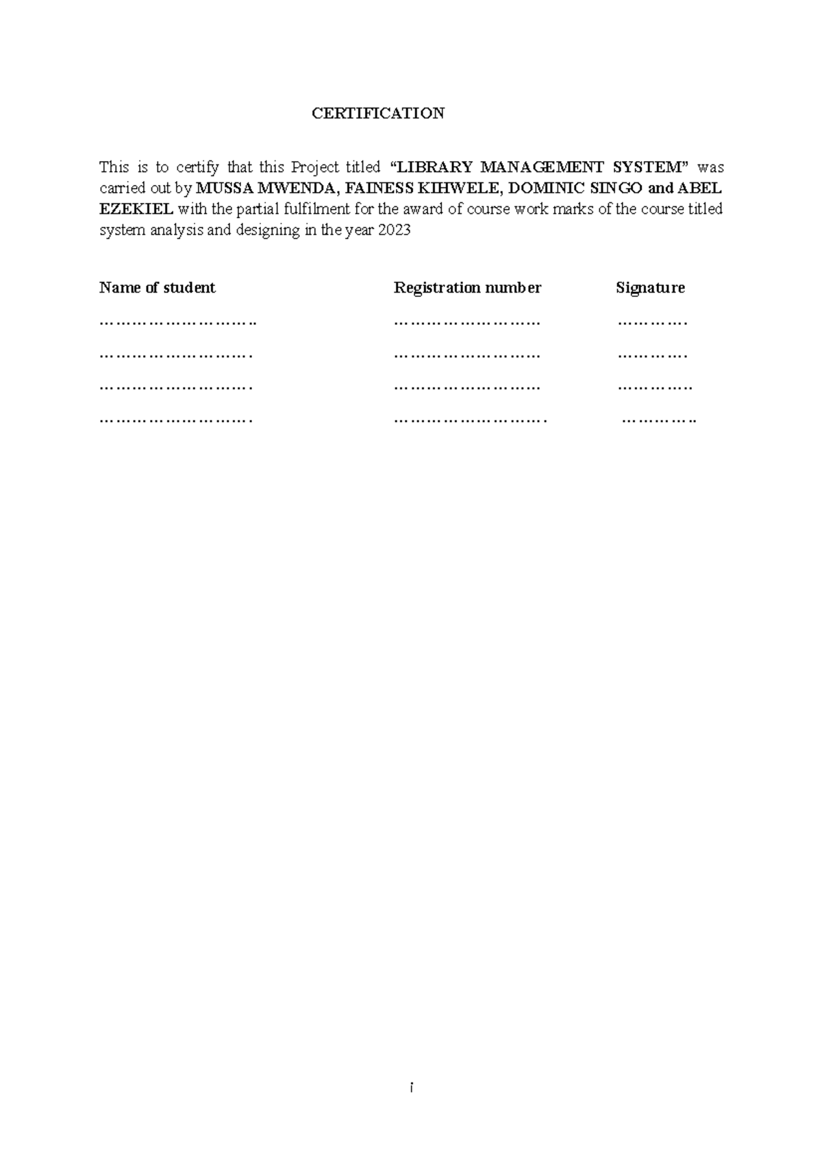 Library Management System Project Report (SYS 2023) - Studocu