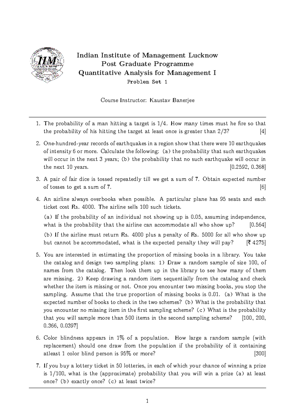 iim-lucknow-pgp-qm-i-problem-set-1-probability-statistics-studocu