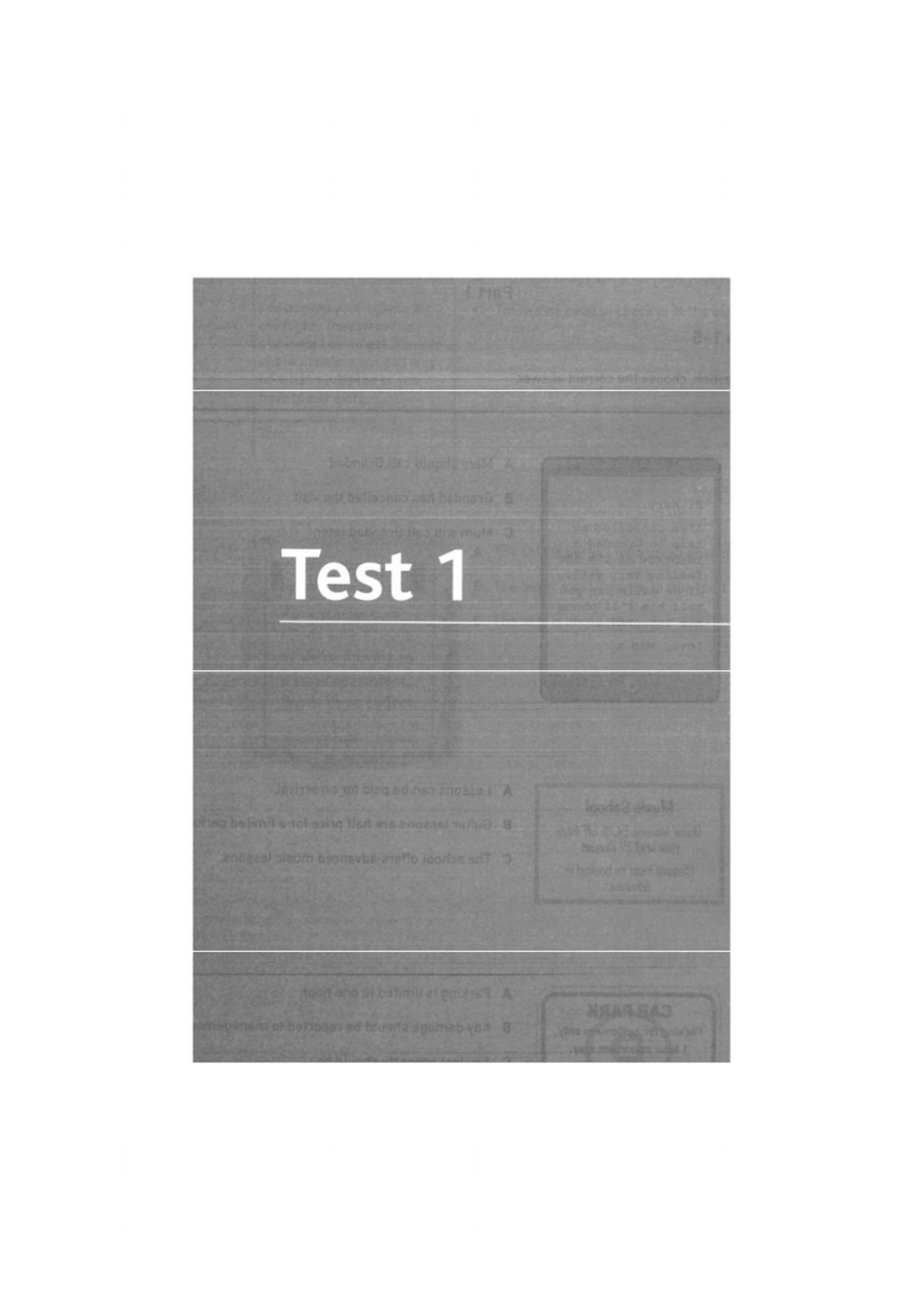 Test 1 READING & LISTENING Questions and Answers (Course Code: 3265 ...