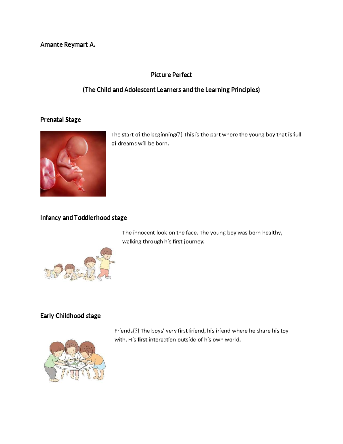 EDUC 101: Picture Perfect - Stages of Child Development - Studocu
