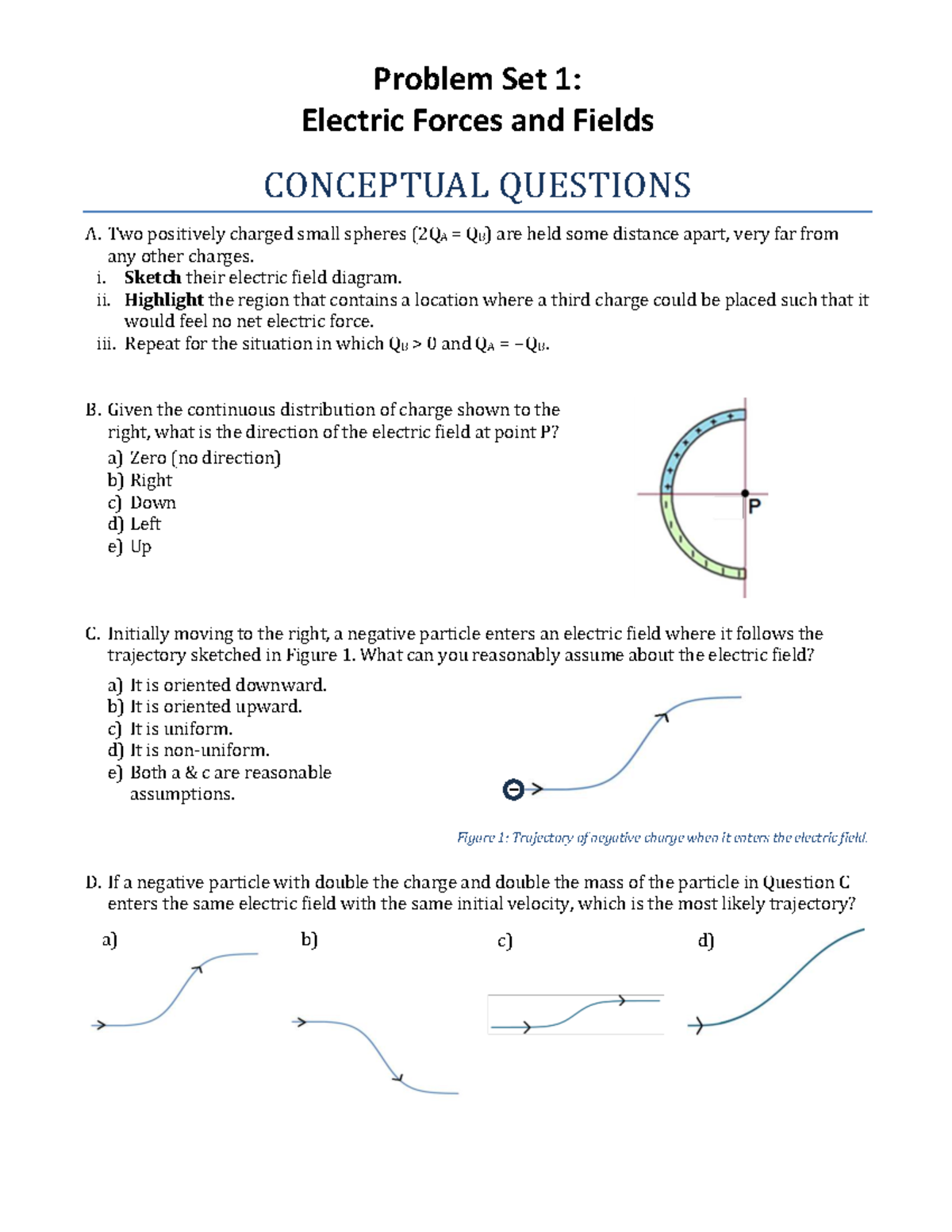 SN2 PS1: Electric Forces & Fields Problem Set Solutions - Studocu