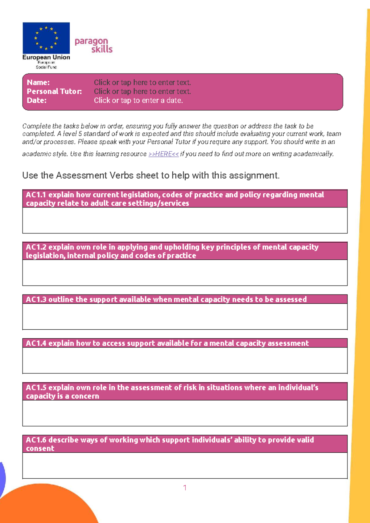 Understanding Mental Capacity in Adult Care: Evaluation Framework (AC ...