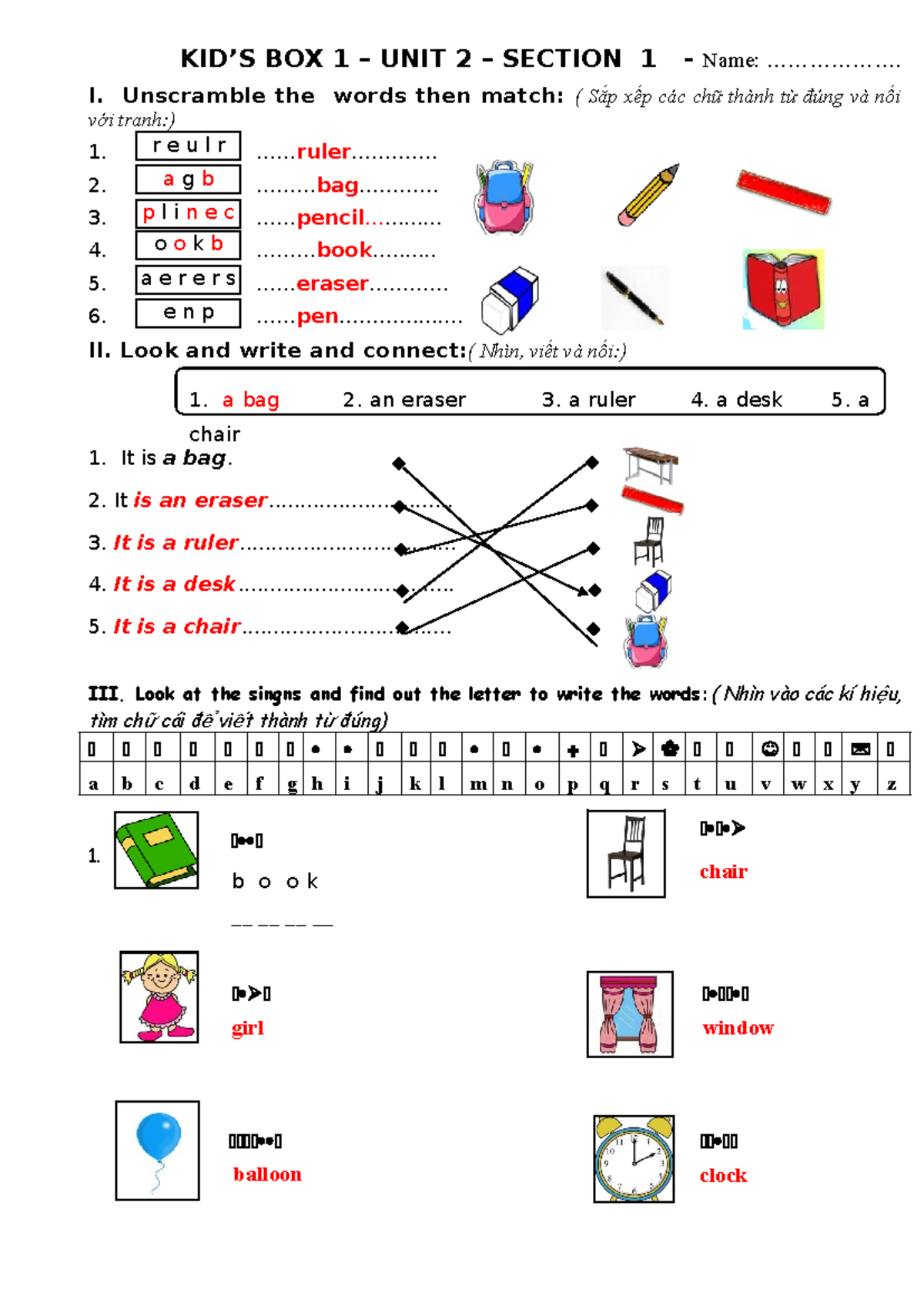 KID'S BOX 1 - UNIT 2 WORKSHEET ACTIVITIES - Studocu