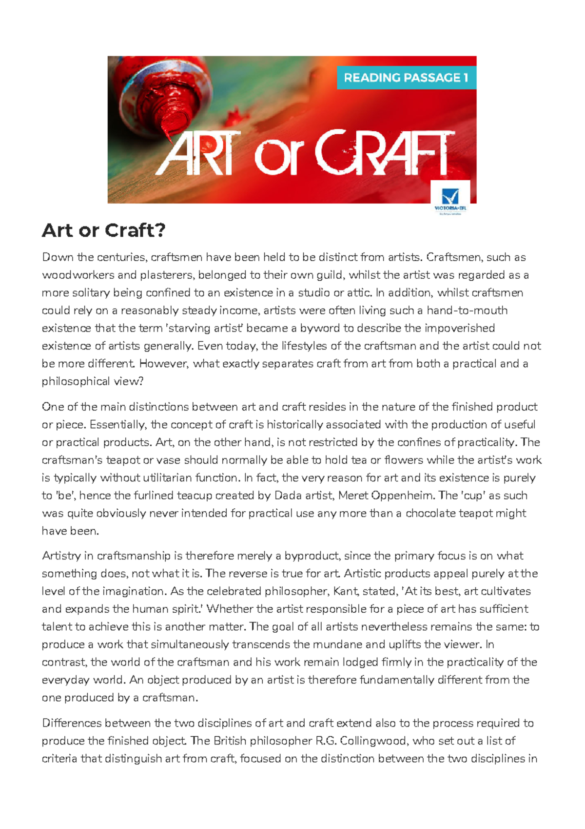 Art vs. Craft: Distinguishing Terms and Concepts in Artistry - Studocu