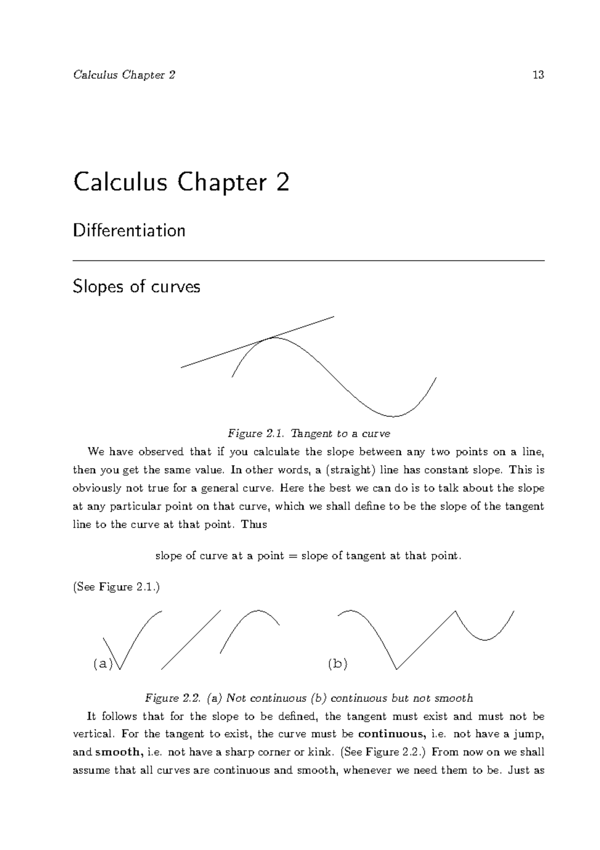 Calculus MATH1041 Chapter 2: Differentiation and Slopes of Curves - Studocu