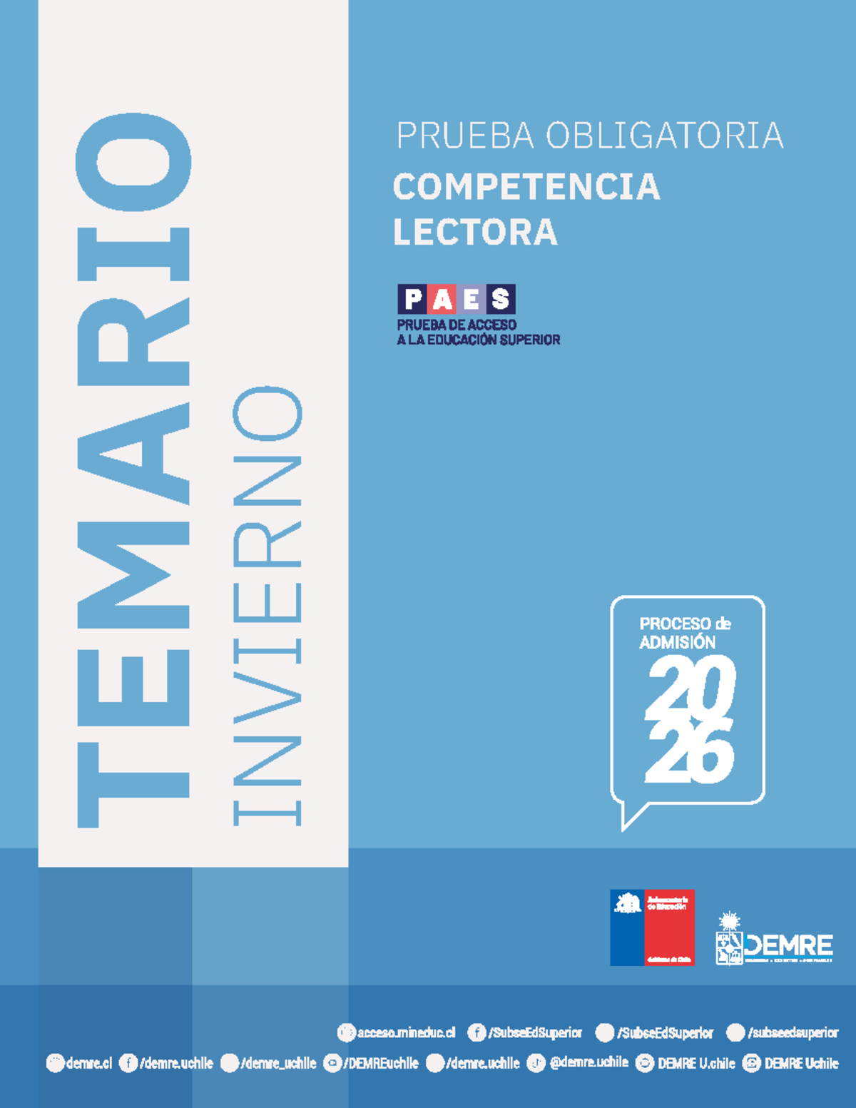 Temario PAES 2026: Competencia Lectora para Prueba de Invierno - Studocu