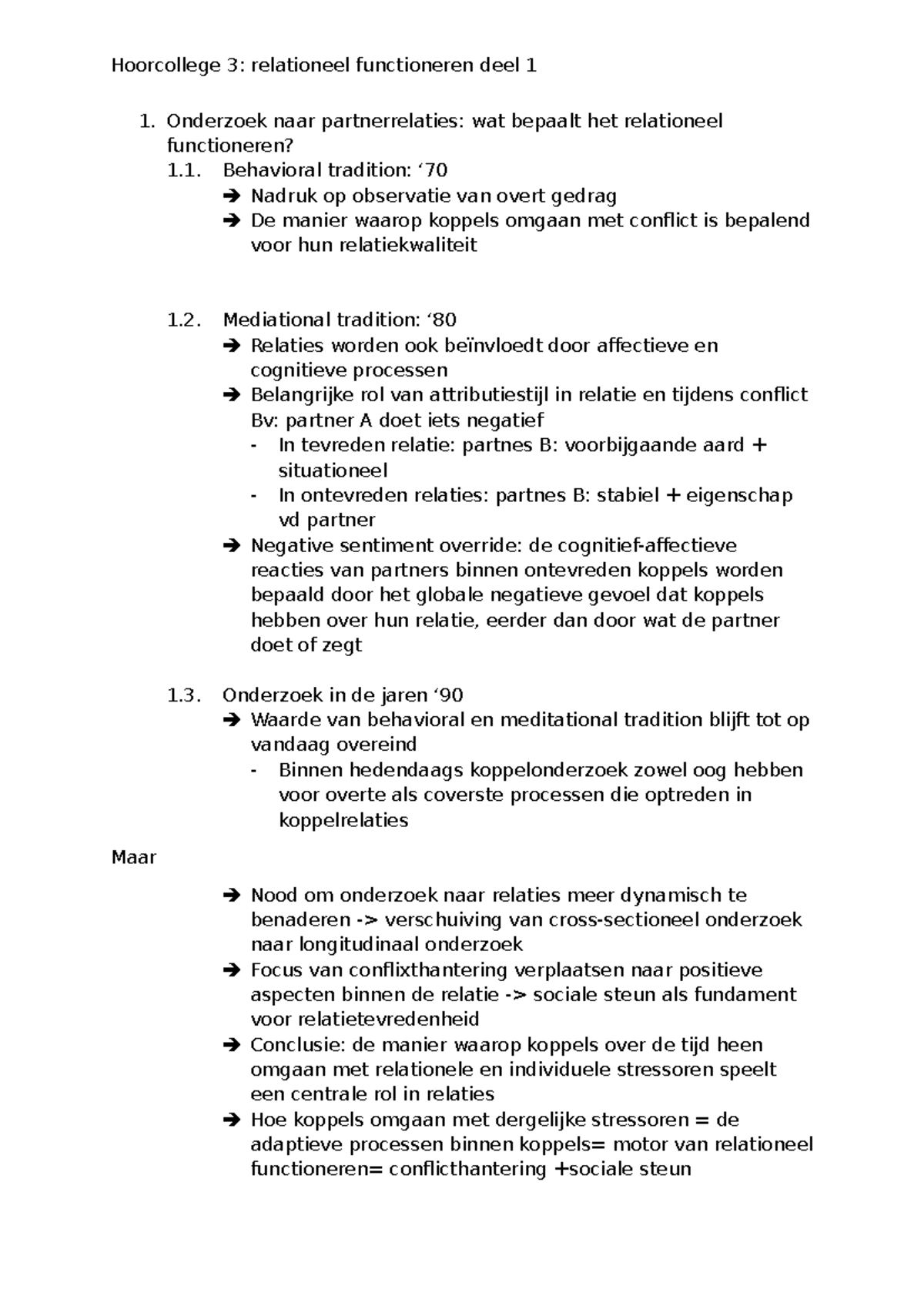 Hoorcollege 3: Relationeel Functioneren - Onderzoek naar ...