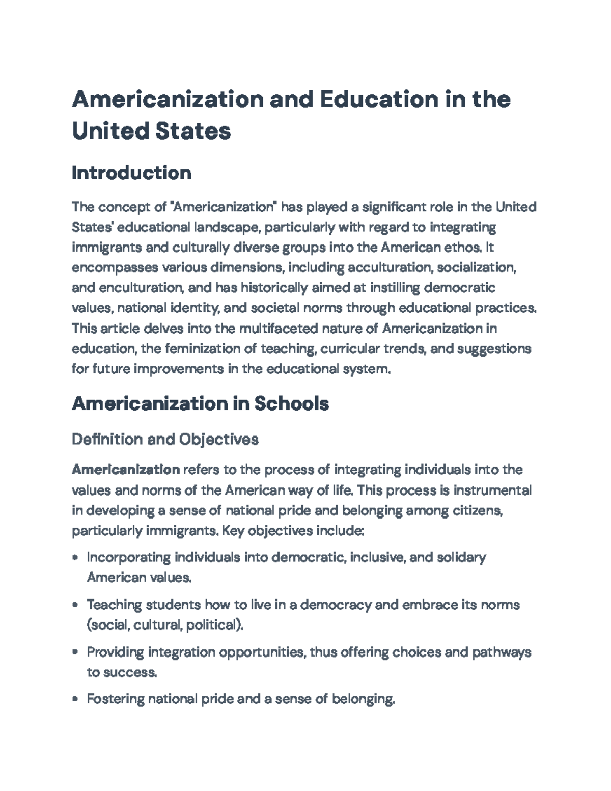 Americanization in Education: Integrating Immigrants and Teaching ...