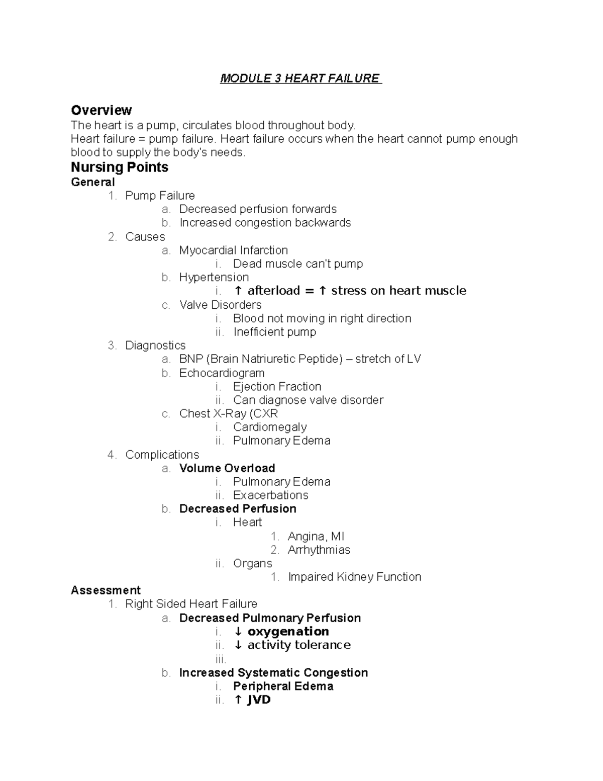 Module 3: Understanding Heart Failure - Key Nursing Points & Management ...