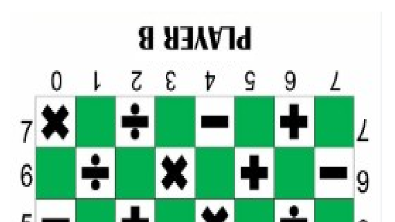 Damath 4 6 Board - mathematics - 0 1 2 3 4 5 6 7 x x PLAYER A 01234567 ...