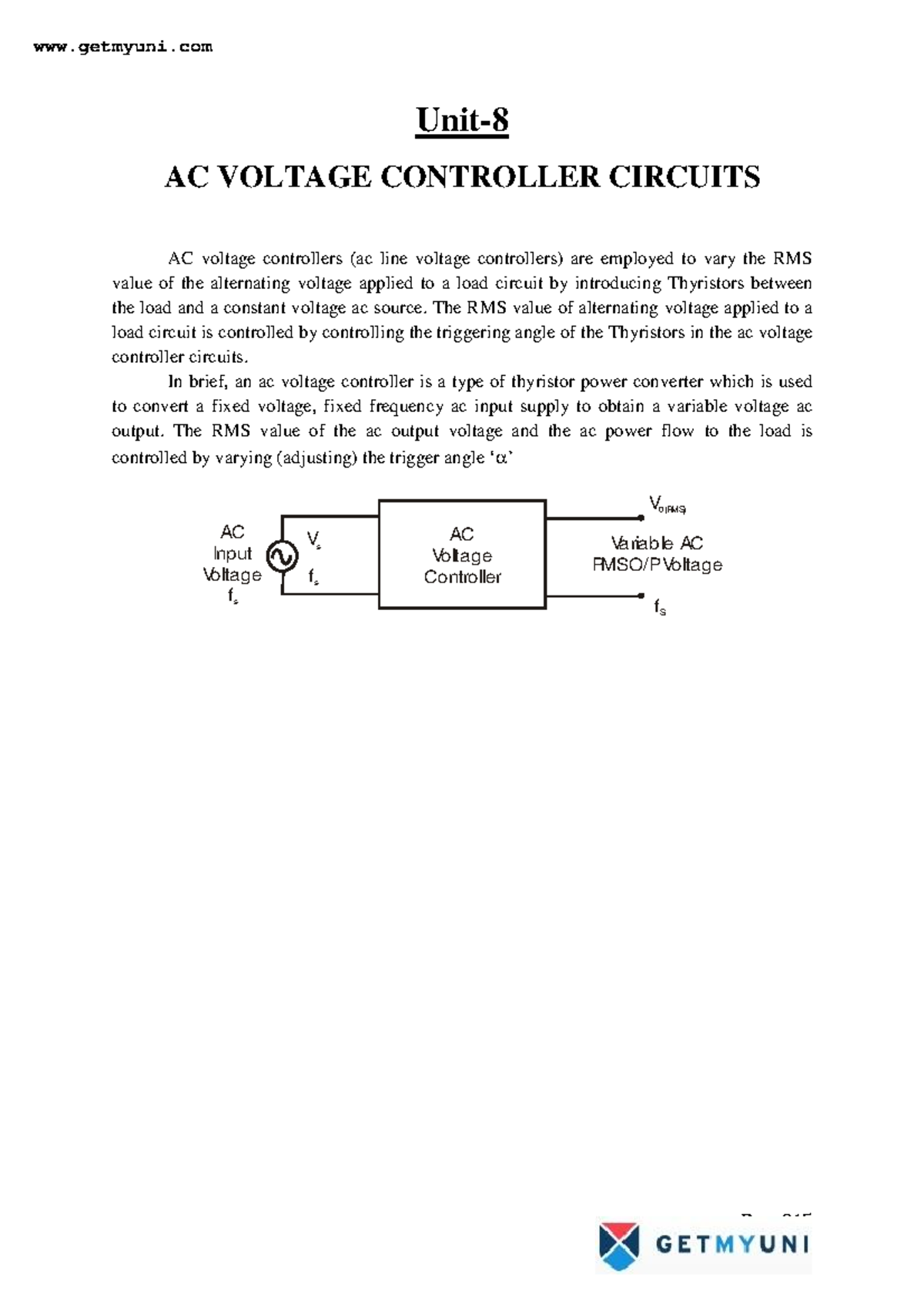 AC Voltage Controller Circuits - Power Electronics (EE202) Overview ...