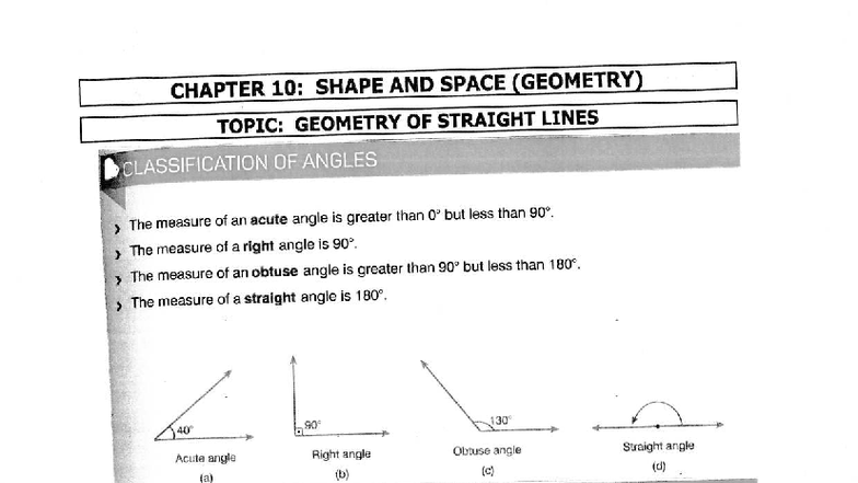 CHAPTER 10: GEOMETRY OF STRAIGHT LINES & ANGLES PRACTICE - Studocu