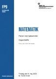 FP9 Matematik Prøve med Hjælpemidler - Maj 2025