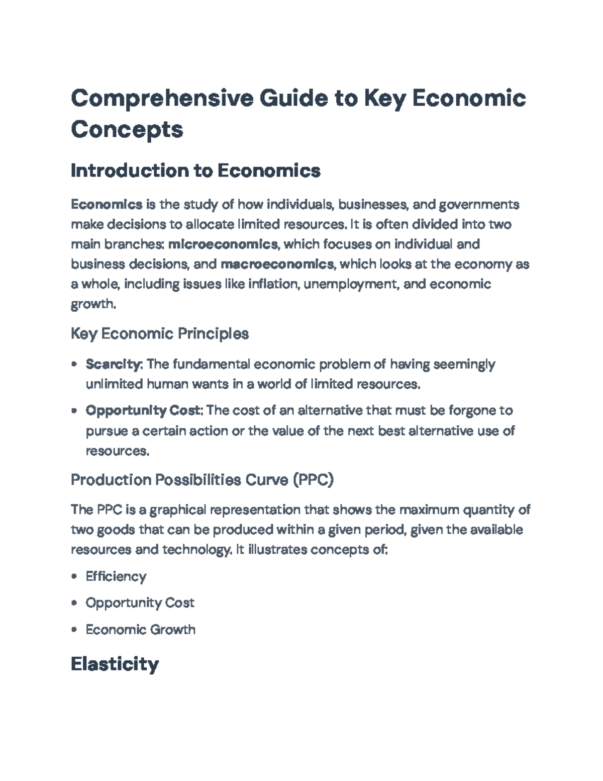 Comprehensive Guide to Key Economic Concepts and Principles ...