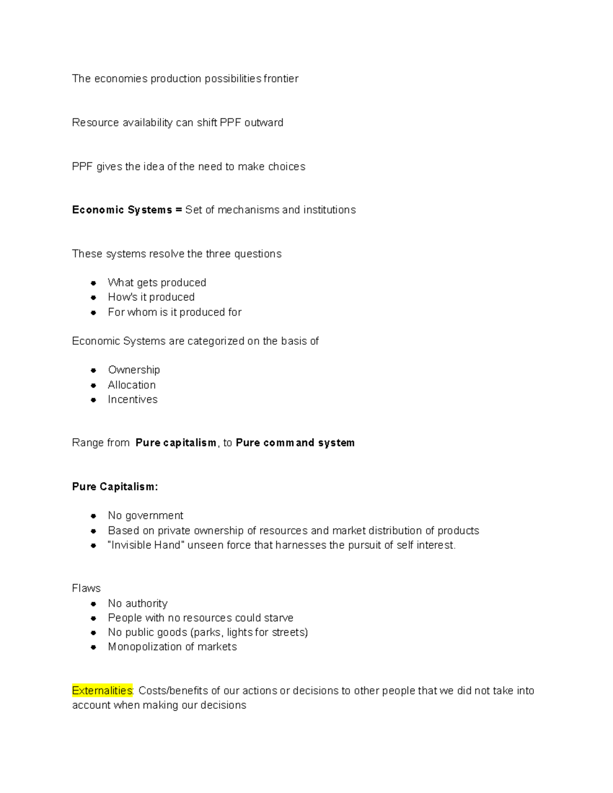 Economic Systems & PPF: Chapter 2 Analysis - Studocu