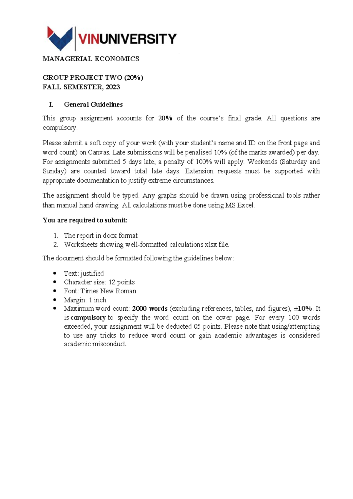 Assignment 2: Group Project on Economic Analysis for Investment ...