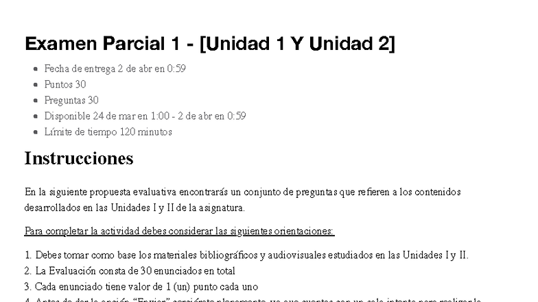 Examen Parcial 1 - Unidad I y II en Administración de Costos II - Studocu