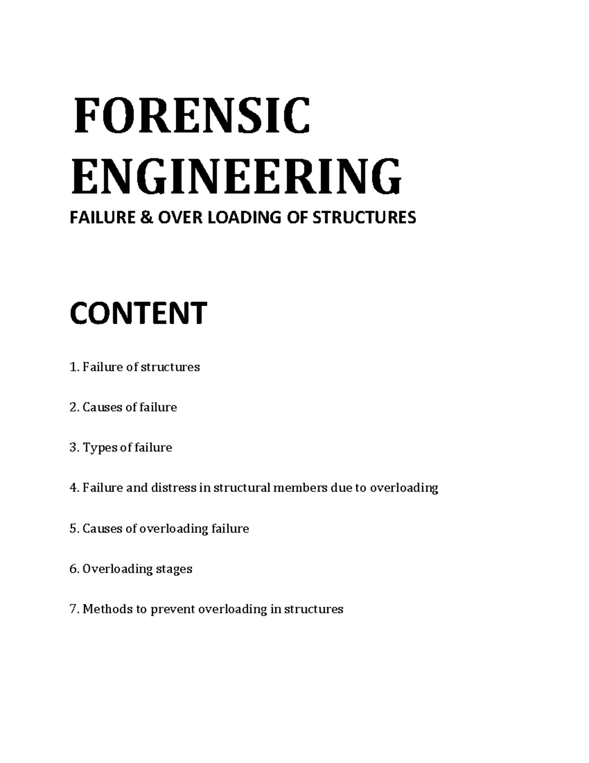 Forensic Engineering: Failure & Overloading Analysis in Structures ...