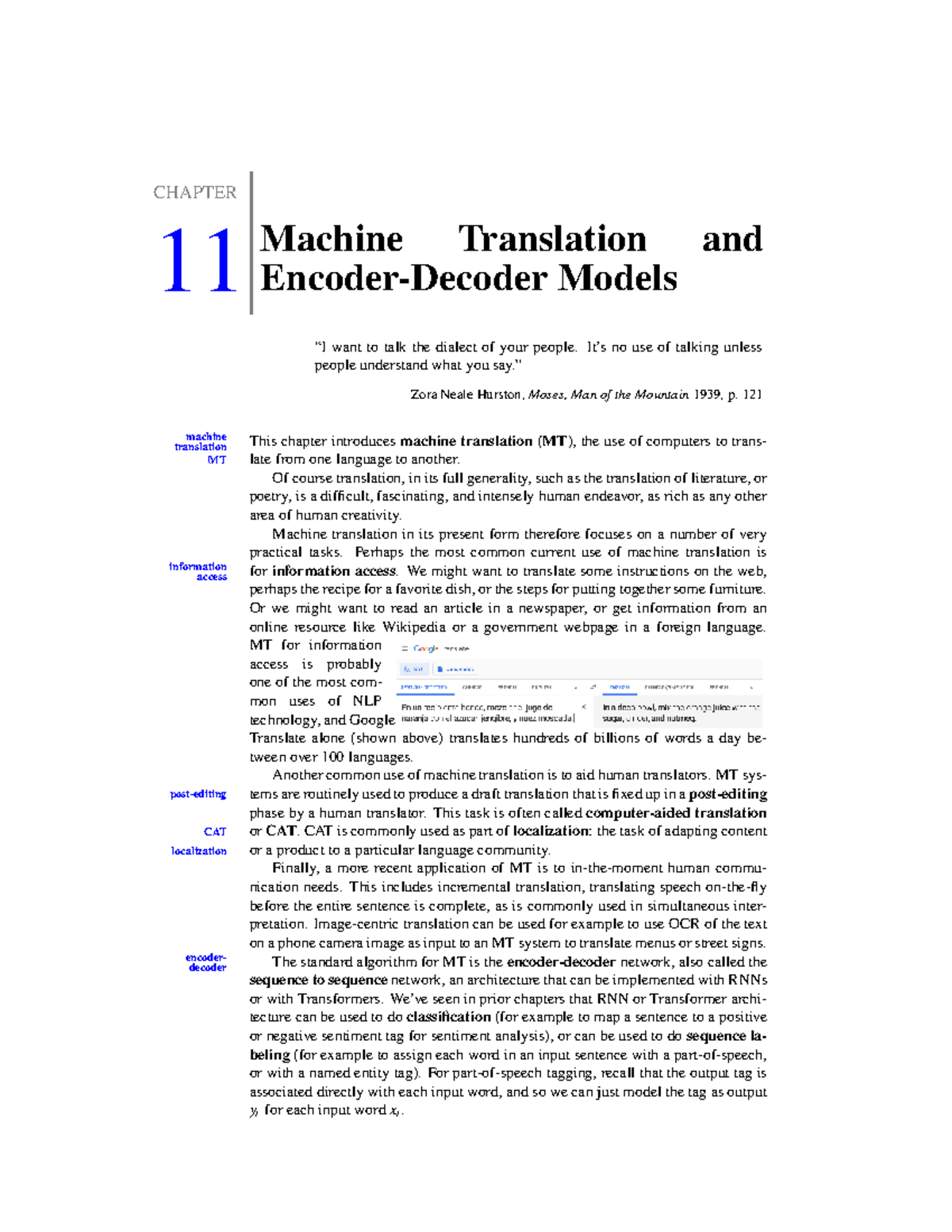 NLP Mod5: Chapter 11 - Machine Translation and Encoder-Decoder Models ...