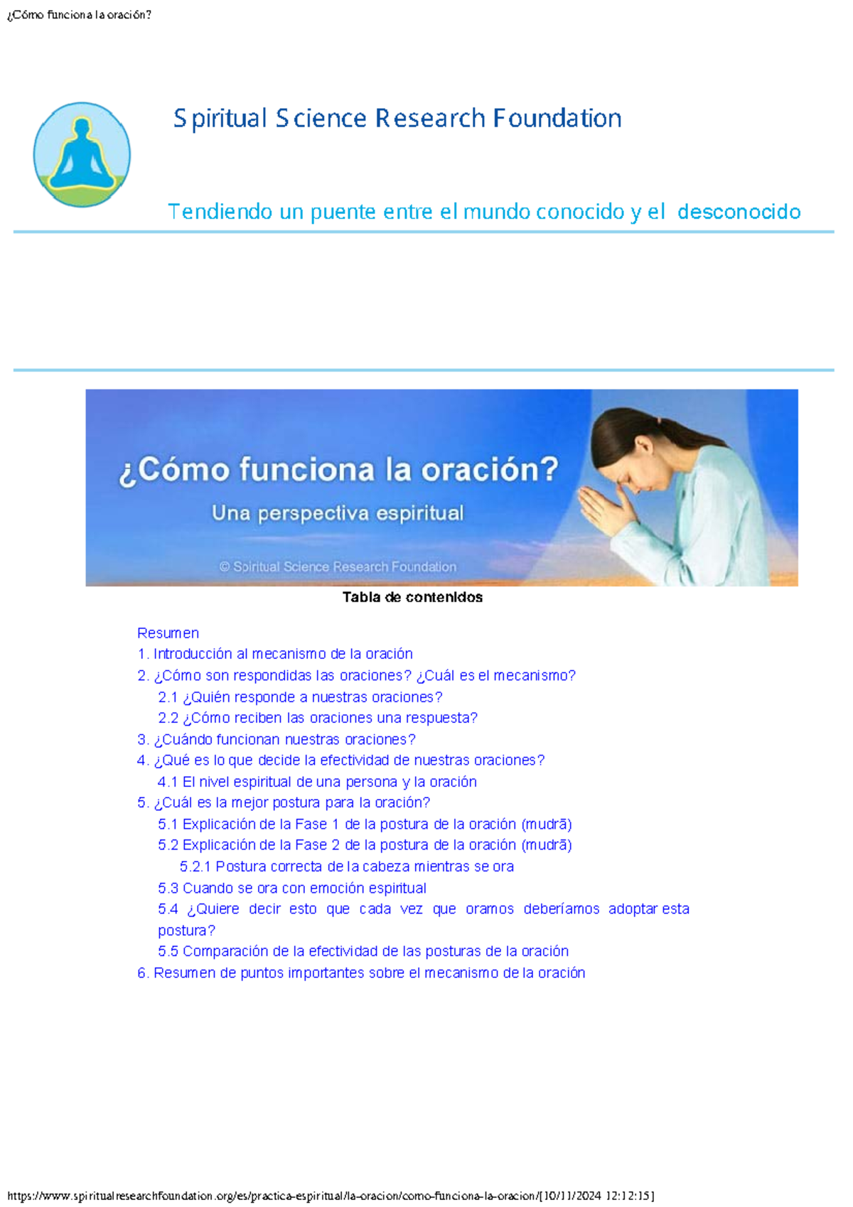 ¿Cómo funciona la oración - Spiritual Science Research Foundation ...